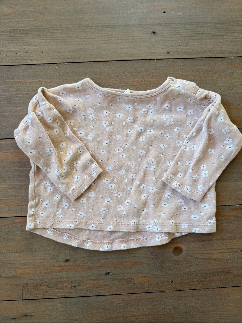 Quincy Mae Organic Cotton Toddler Pink Floral Long-Sleeve Top - 6-12 Months